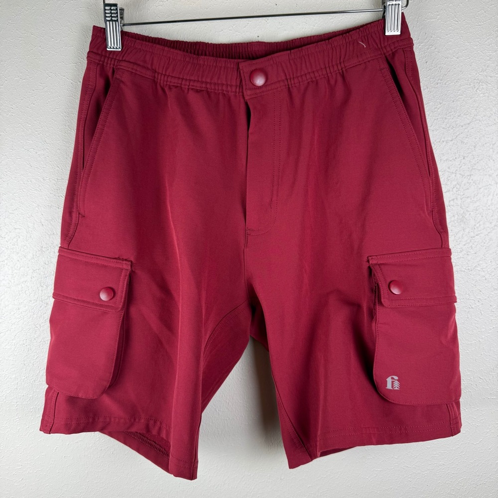 Fielder‎ Bonobos Mens Red Cargo Shorts Elastic Waist Hiking Utility Size S